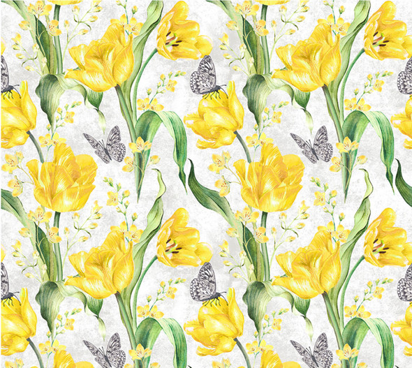 Tulip Fields by Whistler Studio 54161-1 Tulip Fields White | SOLD BY THE HALF-YARD